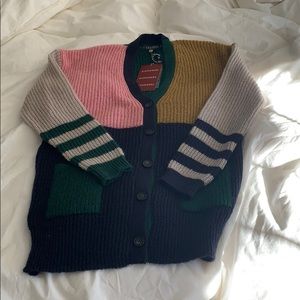 Alexa Chung color block cardigan sweater 🖤